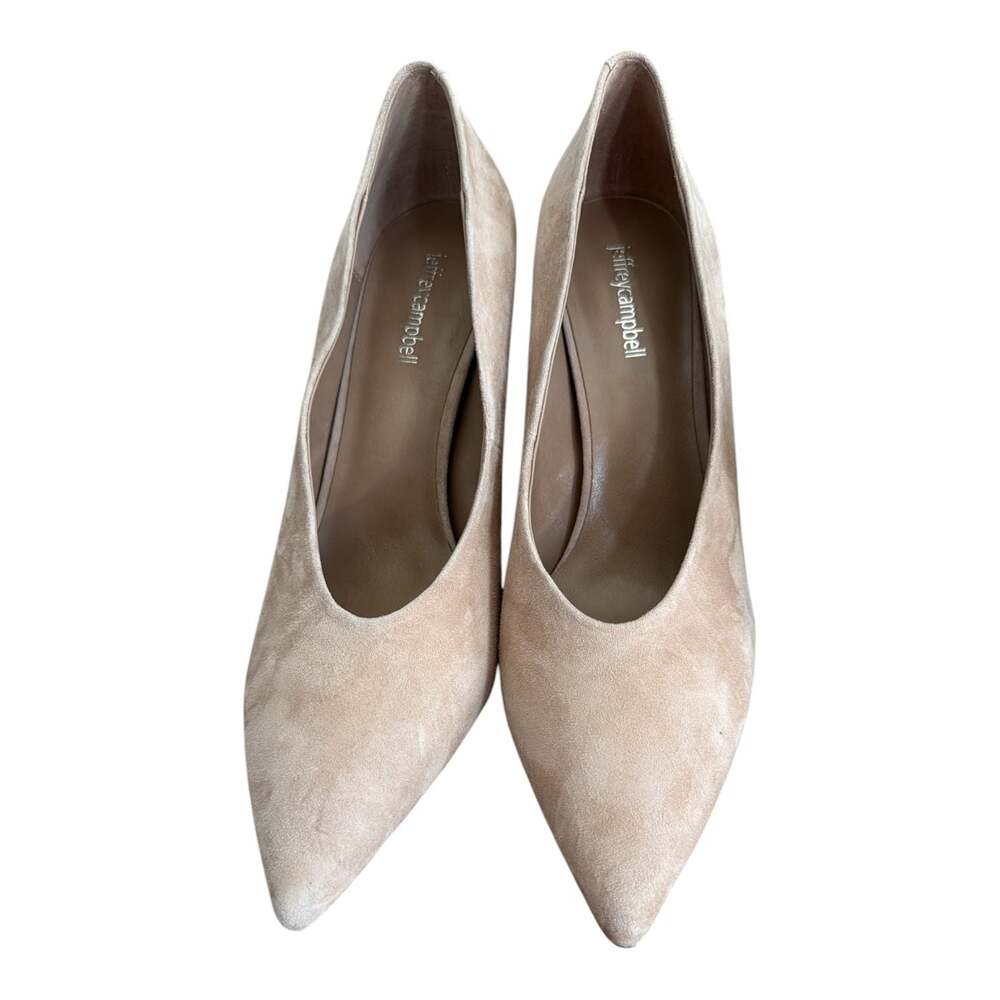 Jeffrey Campbell potent Pointed-Toe Block-Heel Suede Pumps sz 10